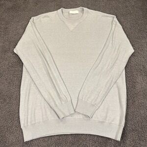 Quinn Sweater Womens Small Blue Cashmere Linen Minimalist Drop Shoulder Oversize